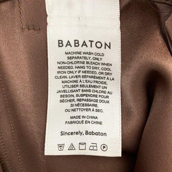 BABATON X ARITZIA Pleated High Waisted Wide Leg Drapey Satin Pants in Saville - Picture 12 of 12